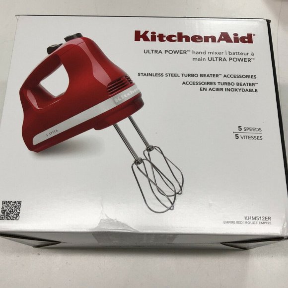 KitchenAid KHM512ER Ultra Power 5-Speed Hand Mixer in Empire Red (Brand  New)